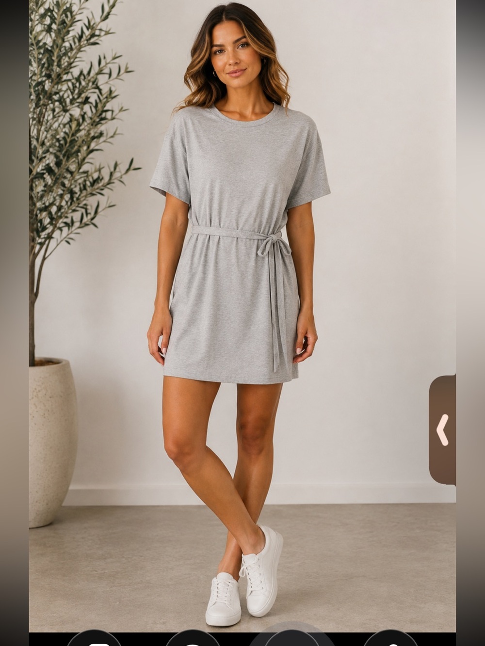 Naked wardrobe Light Gray T-Shirt Mini Dress